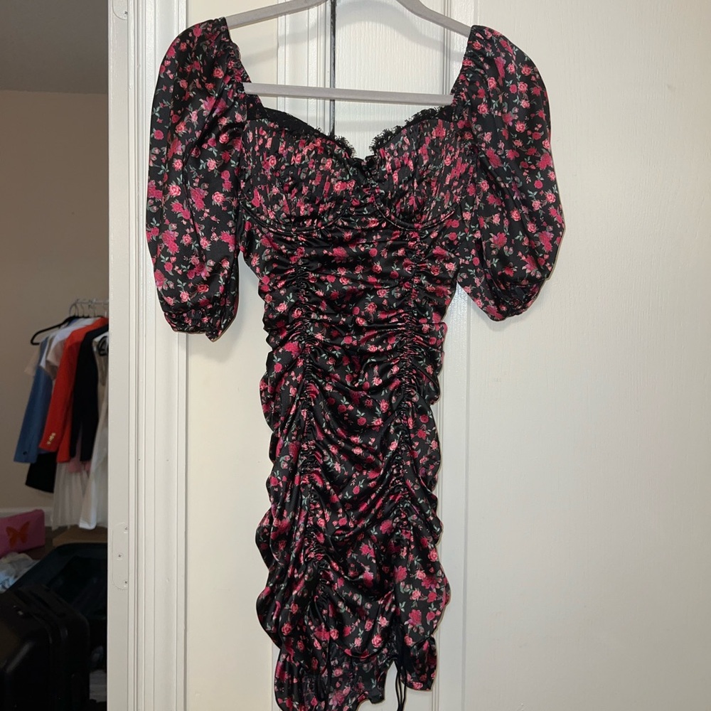 Floral black dress